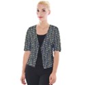 Robot Skull Extreme Close Up Cropped Button Cardigan View1