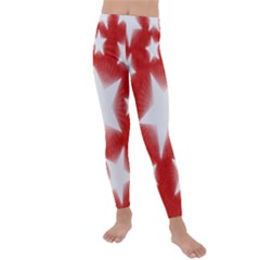 Snowflakes And Star Patterns Red Stars Kids  Lightweight Velour Leggings by artworkshop