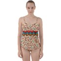 Ethnic tribal pattern background Twist Front Tankini Set View1