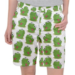 Kermit The Frog Pattern Pocket Shorts by Valentinaart