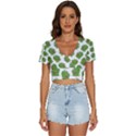 Kermit The Frog pattern V-Neck Crop Top View1