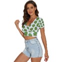 Kermit The Frog pattern V-Neck Crop Top View2