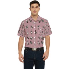 Insects Pattern Men s Short Sleeve Pocket Shirt 