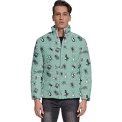 Insects Pattern Men s Puffer Bubble Jacket Coat