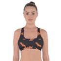 Bat pattern Cross Back Sports Bra View1