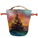 Tree Nature Landscape Fantasy Magical Cosmic Drawstring Bucket Bag View1