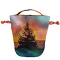 Tree Nature Landscape Fantasy Magical Cosmic Drawstring Bucket Bag View2