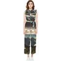 Mountains Sky Clouds Sunset Peak Overlook River Women s Frill Top Chiffon Jumpsuit View1