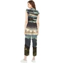 Mountains Sky Clouds Sunset Peak Overlook River Women s Frill Top Chiffon Jumpsuit View2