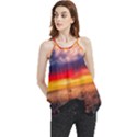Denmark Sunset Dusk Sky Clouds Sea Ocean Water Flowy Camisole Tank Top View1