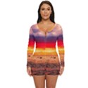 Denmark Sunset Dusk Sky Clouds Sea Ocean Water Long Sleeve Boyleg Swimsuit View1