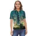 Magical Forest Forest Painting Fantasy Women s Short Sleeve Double Pocket Shirt View1