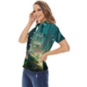 Magical Forest Forest Painting Fantasy Women s Short Sleeve Double Pocket Shirt View3