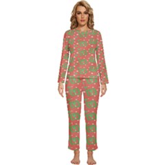 X Mas Texture Pack Womens  Long Sleeve Lightweight Pajamas Set