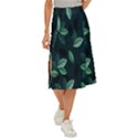 Leaves Pattern Midi Panel Skirt View1