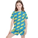 Pattern Aliens Kids  Tee And Sports Shorts Set View1