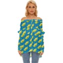 Pattern Aliens Off Shoulder Chiffon Pocket Shirt View1