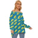 Pattern Aliens Off Shoulder Chiffon Pocket Shirt View3