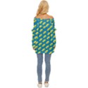 Pattern Aliens Off Shoulder Chiffon Pocket Shirt View4