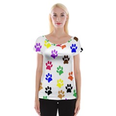 Pawprints Cap Sleeve Top