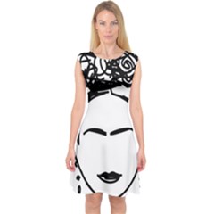 Frida Kahlo  Capsleeve Midi Dress