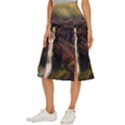 Waterfall Cascade Mountains Cliffs Northern Lights Midi Panel Skirt View2