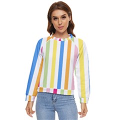 Striped Women s Long Sleeve Raglan Tee