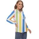 Striped Zip Up Long Sleeve Blouse View3