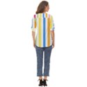 Striped Zip Up Long Sleeve Blouse View4