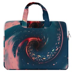 Fluid Swirl Spiral Twist Liquid Abstract Pattern Macbook Pro 16  Double Pocket Laptop Bag  by Ravend