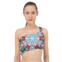 Geometric Symmetrical Symmetry Data Futuristic Spliced Up Bikini Top  View1