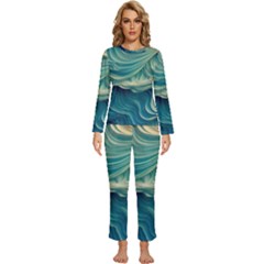 Art Pattern Artis Hands Illustration Womens  Long Sleeve Lightweight Pajamas Set