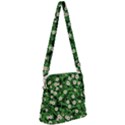 Daisies Clovers Lawn Digital Drawing Background Zipper Messenger Bag View1
