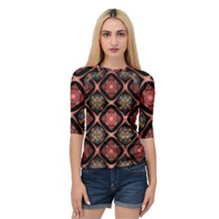 Background Pattern Geometric Wallpaper Seamless Quarter Sleeve Raglan Tee