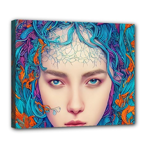 Pepper Colors Girl Deluxe Canvas 24  X 20  (stretched)