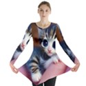 Cute Kitten Kitten Animal Wildlife 3d Long Sleeve Tunic  View1