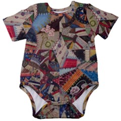 Background Embroidery Pattern Stitches Abstract Baby Short Sleeve Onesie Bodysuit