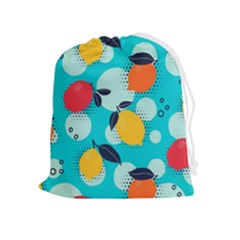 Pop Art Style Citrus Seamless Pattern Drawstring Pouch (xl)