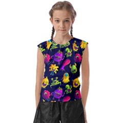 Space Patterns Kids  Raglan Cap Sleeve Tee