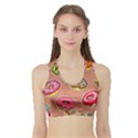 Doughnut Doodle Colorful Seamless Pattern Sports Bra with Border View1
