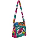 Comic Colorful Seamless Pattern Zipper Messenger Bag View1