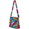 Comic Colorful Seamless Pattern Zipper Messenger Bag View2