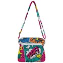 Comic Colorful Seamless Pattern Zipper Messenger Bag View3