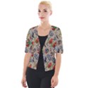Tattoo Pattern Cropped Button Cardigan View1