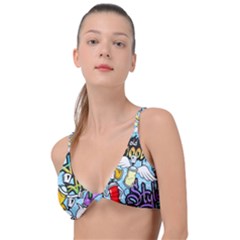 Graffiti Characters Seamless Patterns Knot Up Bikini Top