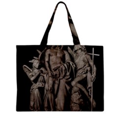 Catholic Motif Sculpture Over Black Zipper Mini Tote Bag by dflcprintsclothing