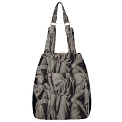 Catholic Motif Sculpture Over Black Center Zip Backpack by dflcprintsclothing
