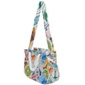 Travel Pattern Immigration Stamps Stickers With Historical Cultural Objects Travelling Visa Immigran Rope Handles Shoulder Strap Bag View1