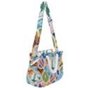 Travel Pattern Immigration Stamps Stickers With Historical Cultural Objects Travelling Visa Immigran Rope Handles Shoulder Strap Bag View2