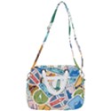 Travel Pattern Immigration Stamps Stickers With Historical Cultural Objects Travelling Visa Immigran Rope Handles Shoulder Strap Bag View3